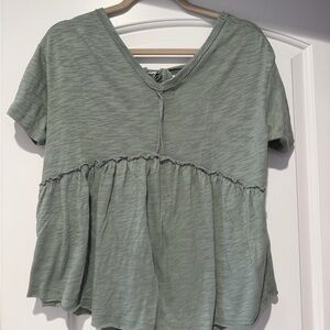 American Eagle Outfitters Sage Short Sleeve Top
